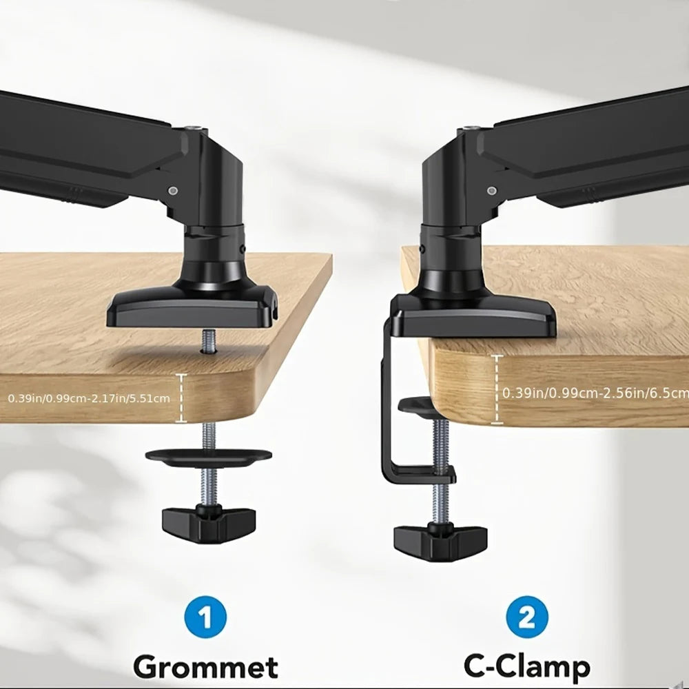 Einzelmonitor-Arm-Schreibtischhalterung für 17-Zoll- bis 32-Zoll-Bildschirm, maximale Tragfähigkeit 10 kg, voll bewegliche Gelenk-, Klemm- und Tüllenbasis