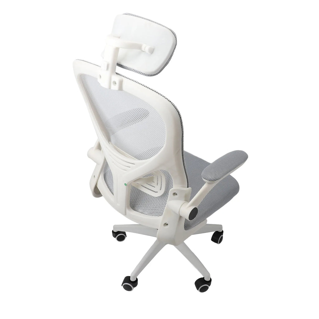 Stuhl, Computerstuhl, um 90 Grad drehbare Armlehnen, 3D-Kopfstütze, 330,7 lb Tragfähigkeit mit 5 Rädern für die Arbeit