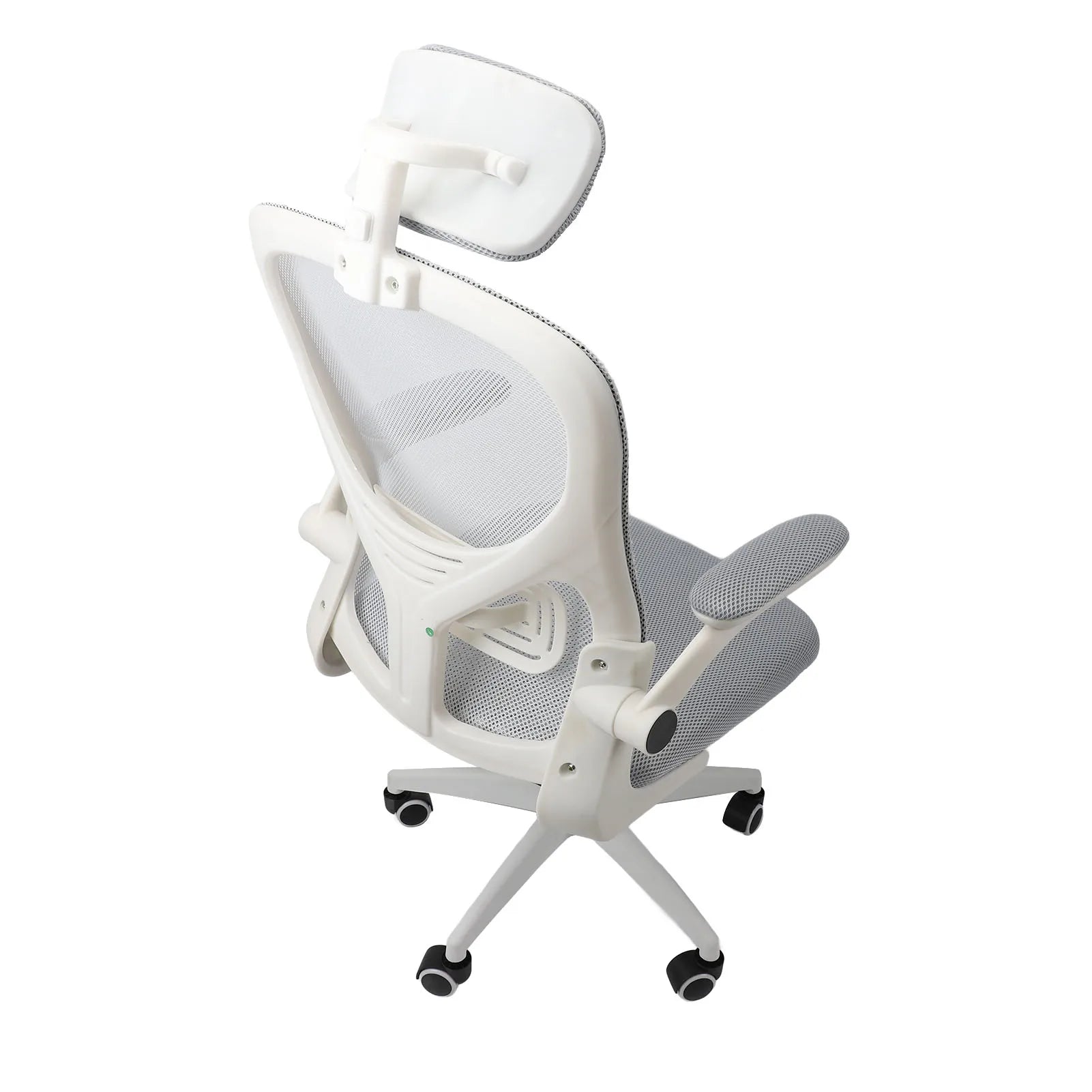 Stuhl, Computerstuhl, um 90 Grad drehbare Armlehnen, 3D-Kopfstütze, 330,7 lb Tragfähigkeit mit 5 Rädern für die Arbeit