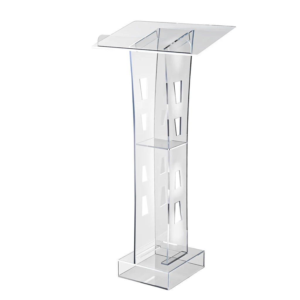 Acryl-Podium mit blauem LED-Licht, klarer Präsentationspodium, Vorlesungstisch für Schulen, Kirchen, Zeremonien