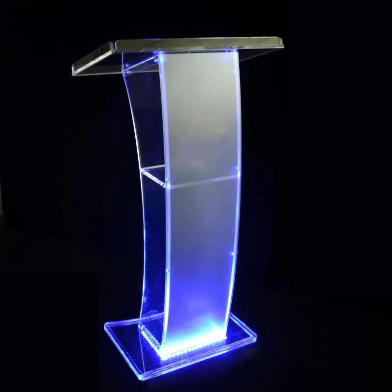 Acryl-Podium, Kirchenkanzel, moderne Rostrum-Auszeichnung, Empfangsplattform, Lautsprecherhalterung, sauberes transparentes Plexiglas