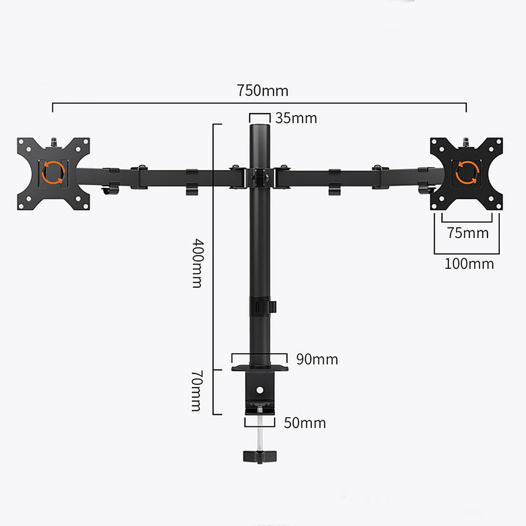 MS02N Laptop Desktop Dual Arm Computer Monitor Halterung 360° °   Drehbare höhenverstellbare Monitore unterstützen Halterungsständer für 10''-30''