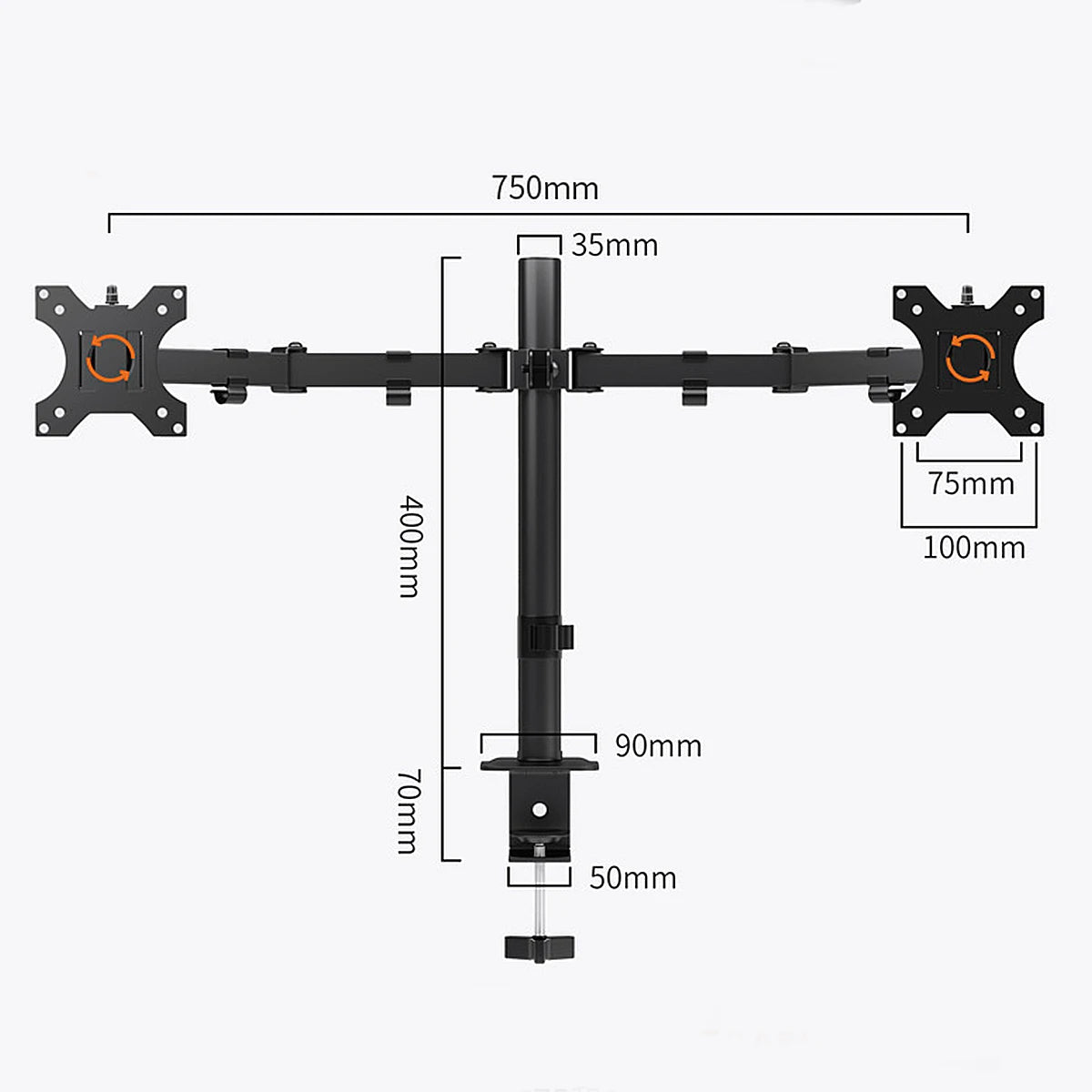 MS02N Laptop Desktop Dual Arm Computer Monitor Halterung 360° °   Drehbare höhenverstellbare Monitore unterstützen Halterungsständer für 10''-30''