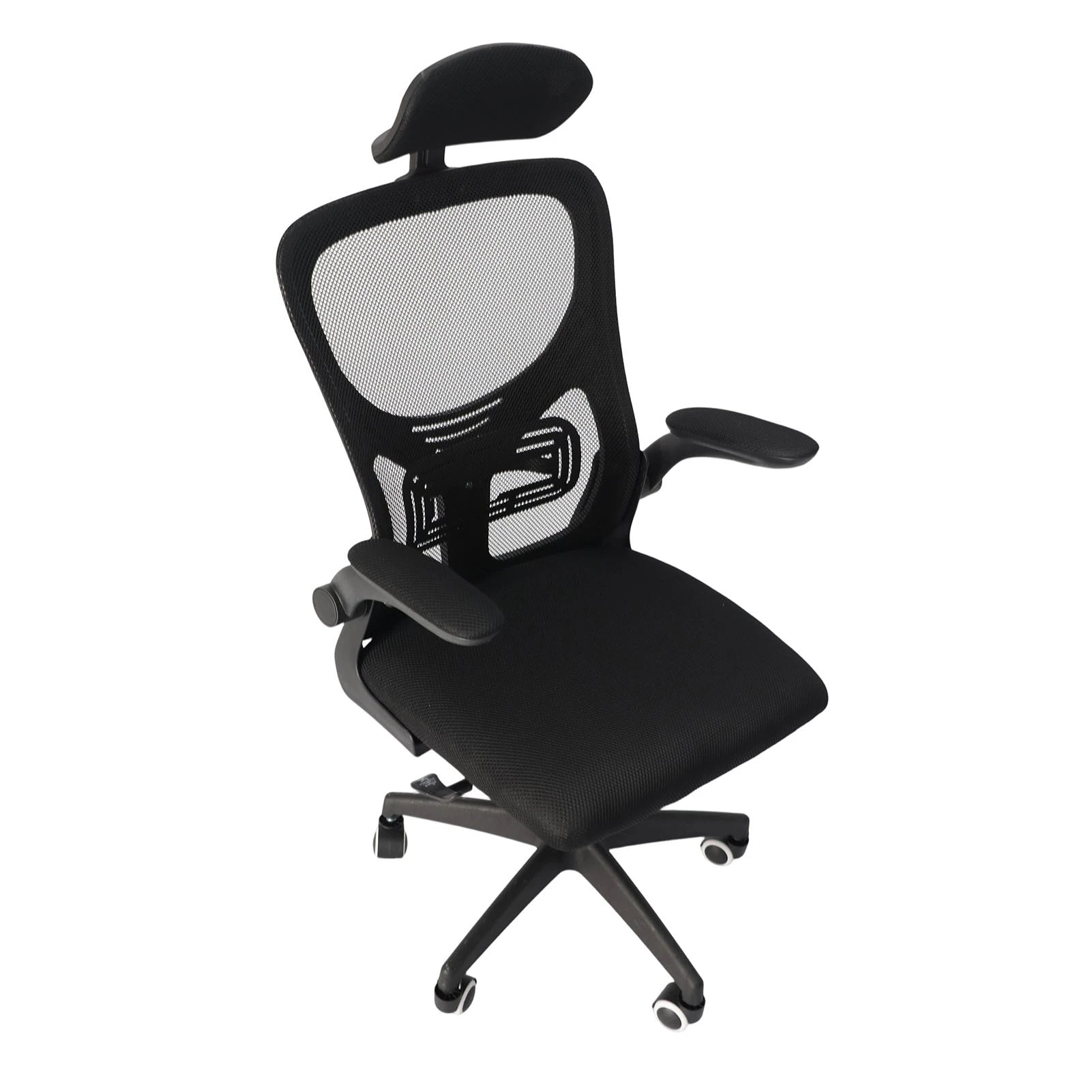 Stuhl, Computerstuhl, um 90 Grad drehbare Armlehnen, 3D-Kopfstütze, 330,7 lb Tragfähigkeit mit 5 Rädern für die Arbeit