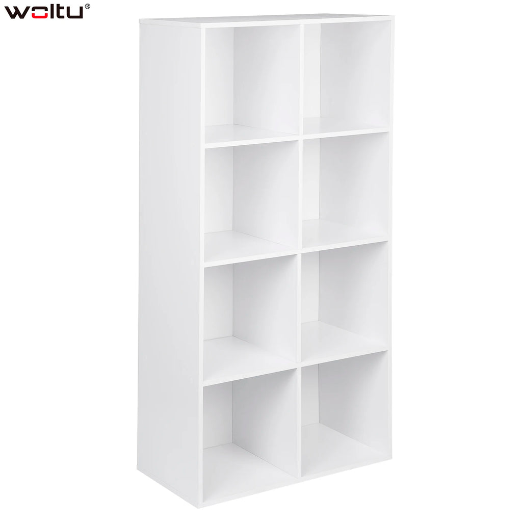 WOLTU 1 Stück Bücherregal, 8 Aufbewahrungswürfel, Buch-Display, freistehende Bücherregale, Organizer für Wohnzimmer, Schlafzimmer, Büro, Zuhause